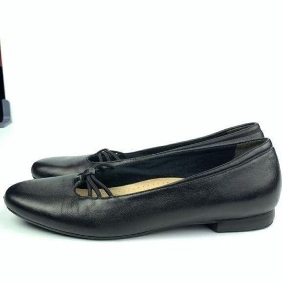 Trotters flats 9.5 black leather loafers ballet - Picture 4 of 9